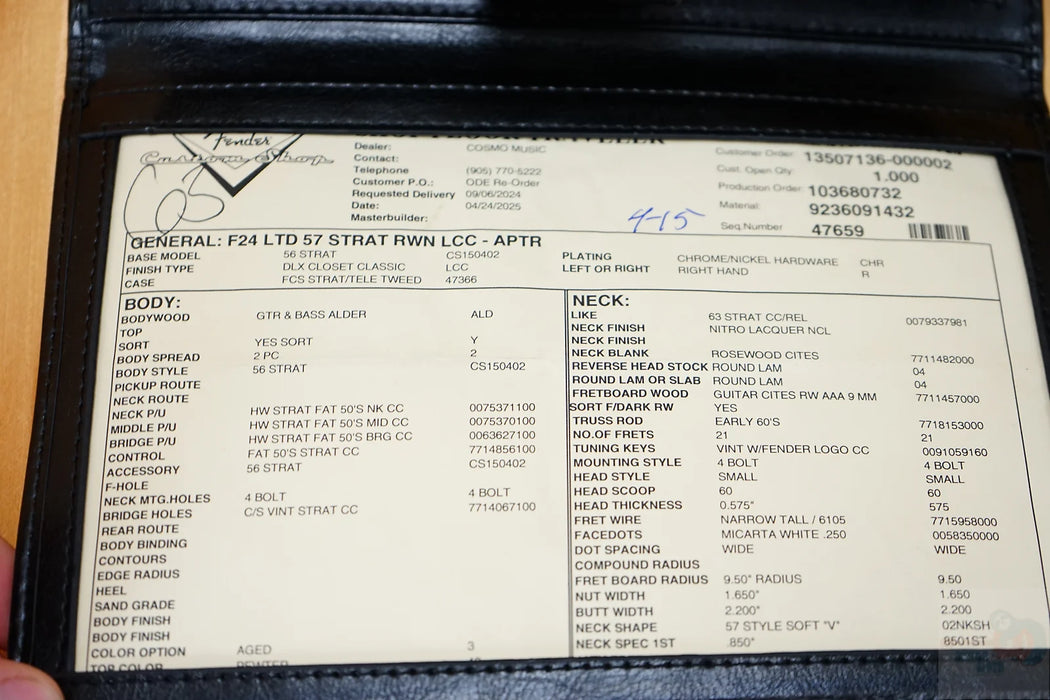 Fender Custom Shop Limited Edition 1957 Rosewood Neck Stratocaster Deluxe Closet Classic - Aged Pewter