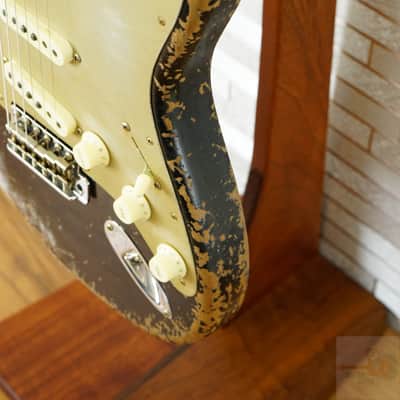 Fender Custom Shop 2025 LTD Roasted Bighead 1966 Stratocaster Super Heavy Relic - Aged Black