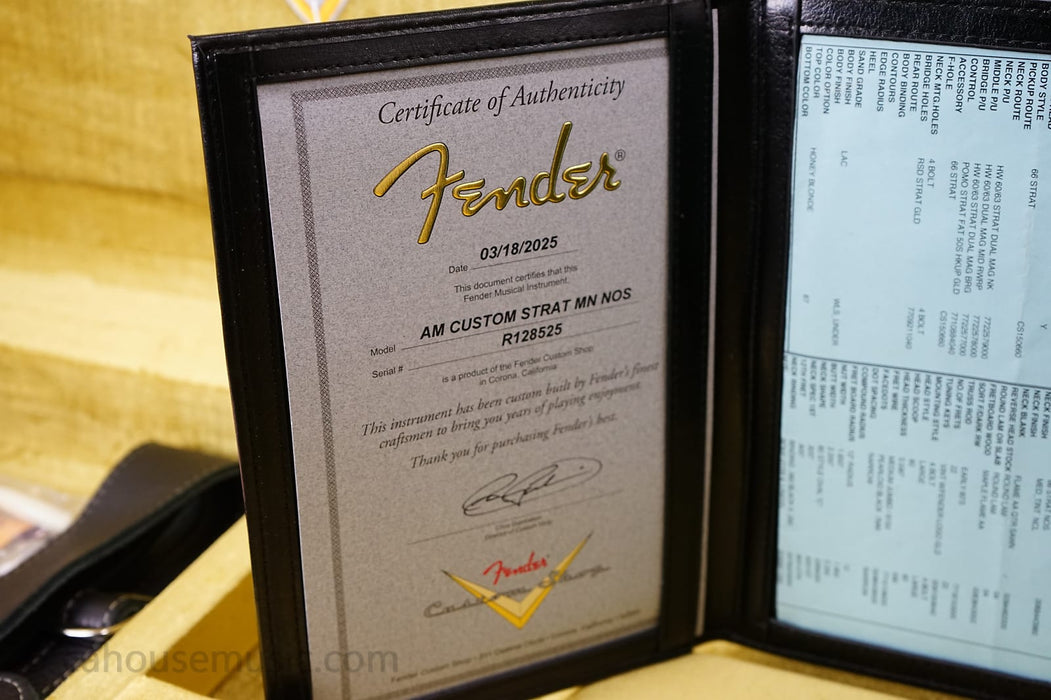 Fender American Custom Stratocaster® NOS, 2A Flame Maple Fingerboard, Honey Blonde