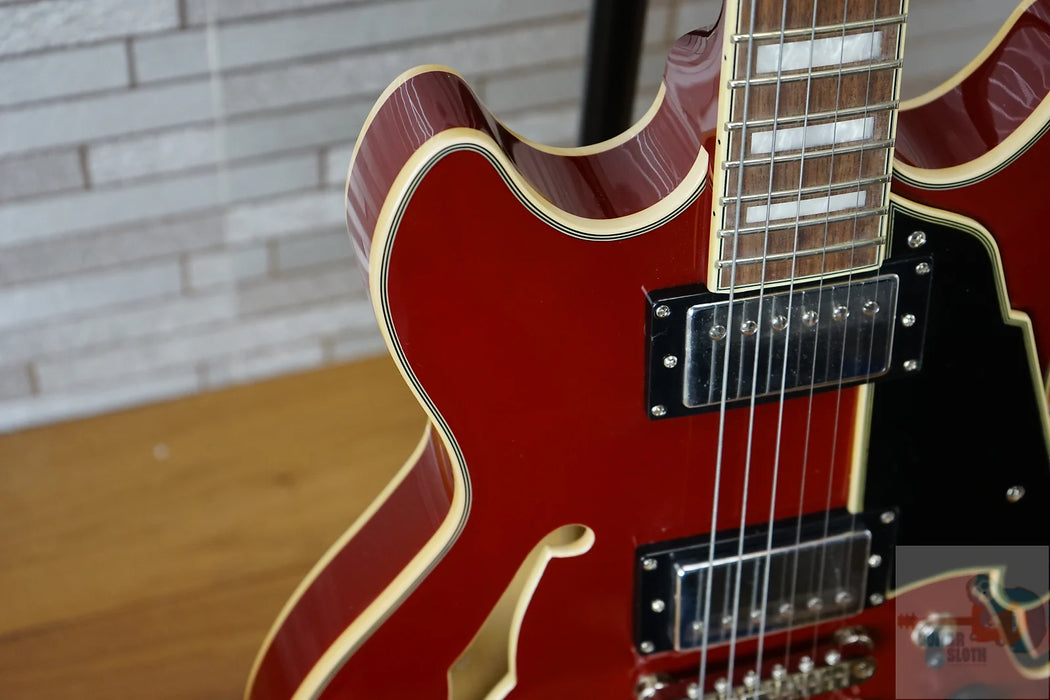 D'Angelico Premier Mini DC with Walnut Fretboard - Burnt Red