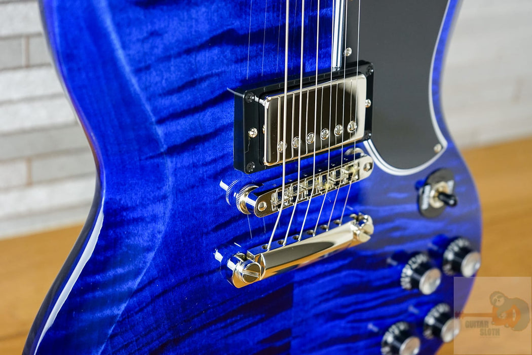 Gibson Custom Shop SG Figured Top Blue Widow Gloss