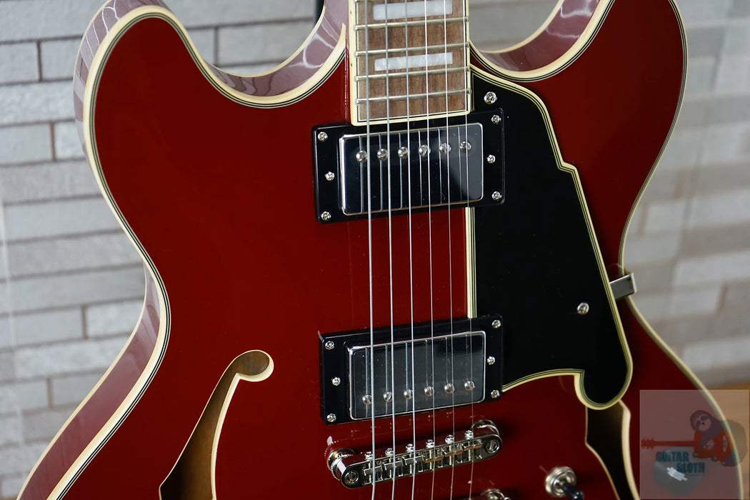D'Angelico Premier DC Semi-Hollow Double Cutaway - Burnt Red