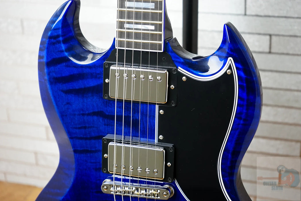 Gibson Custom Shop SG Figured Top Blue Widow Gloss