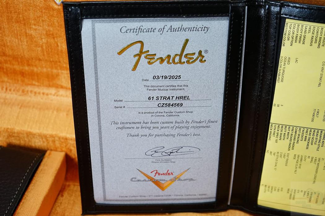 Fender Custom Shop 2025 61' Stratocaster Heavy Relic - Aged Ocean Turqouise over 3-Color Sunburst