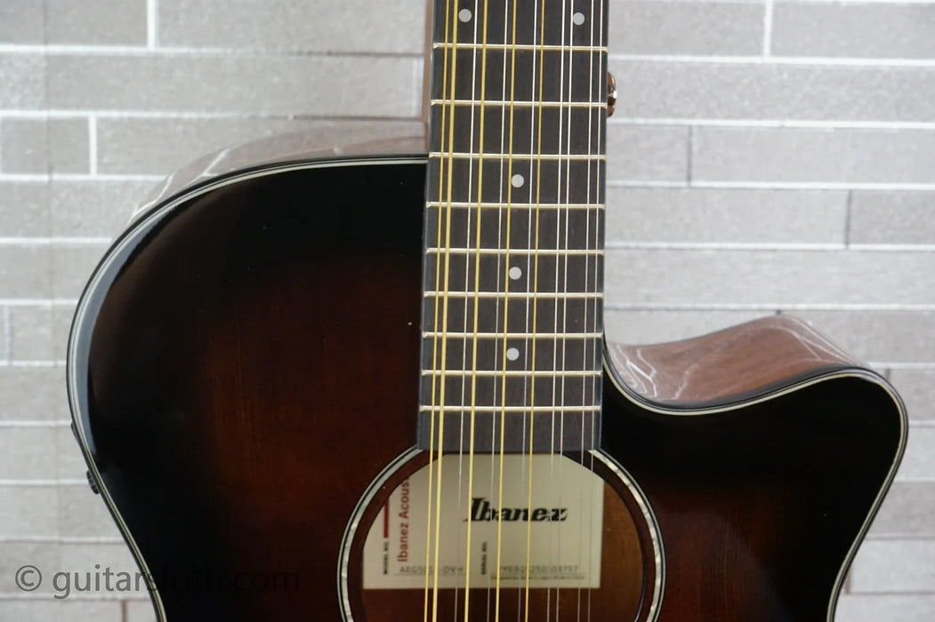 Ibanez AEG5012-DVH 12-String - Dark Violin Sunburst High Gloss