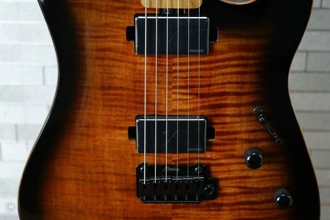 Sterling Sabre with Roasted Maple Fretboard - Cobra Burst