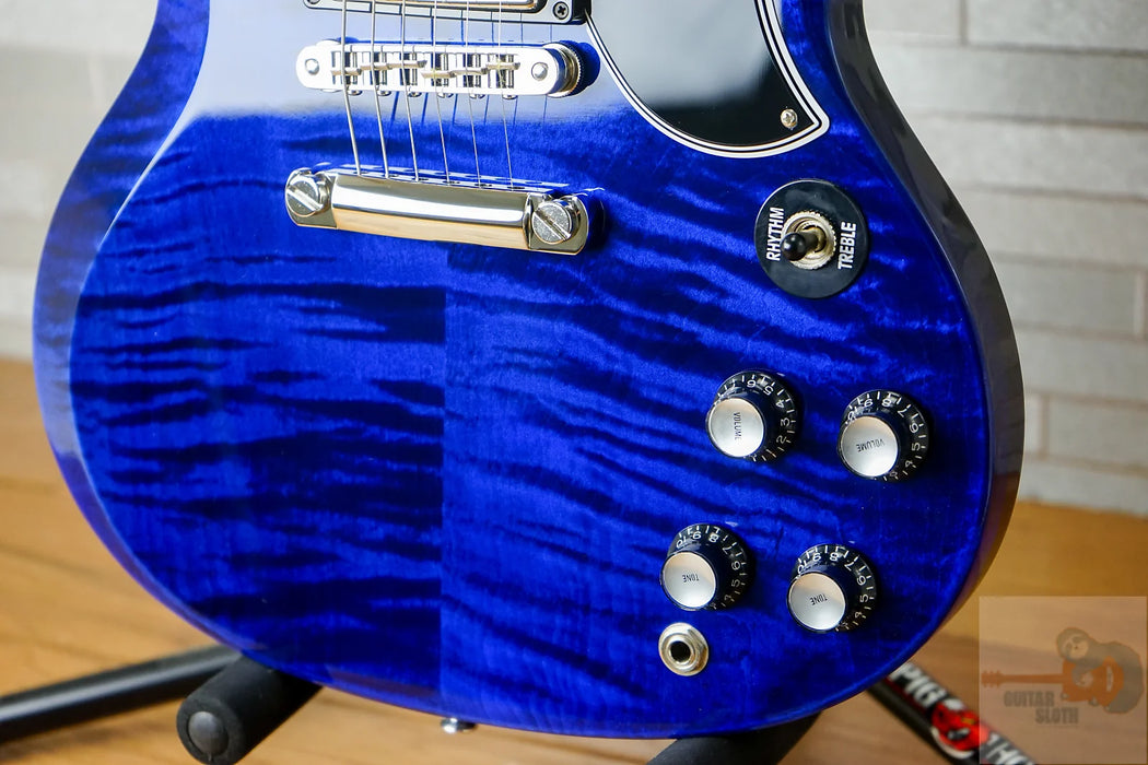 Gibson Custom Shop SG Figured Top Blue Widow Gloss