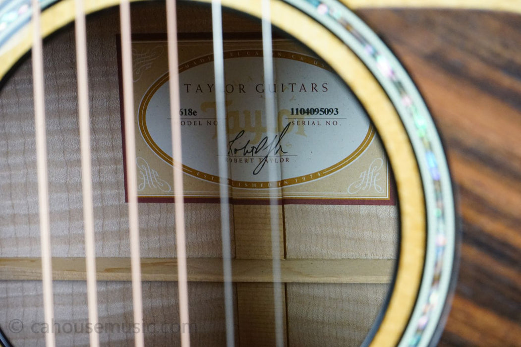 Taylor 618e 2015 – Natural – Extreme Flamed Maple Back & Sides