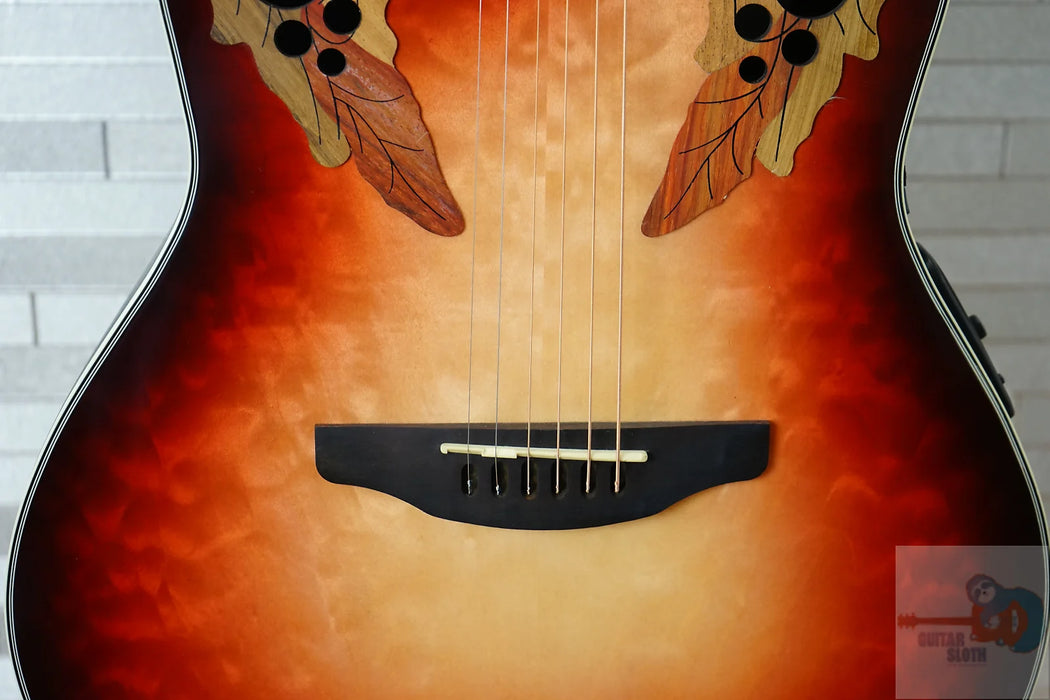 Ovation CE44LX-1R-G Celebrity Series Elite Plus Mid-Depth Left-Handed Acoustic-Electric Guitar Ruby Burst