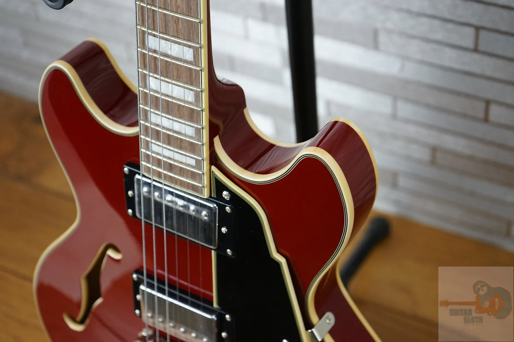 D'Angelico Premier Mini DC with Walnut Fretboard - Burnt Red