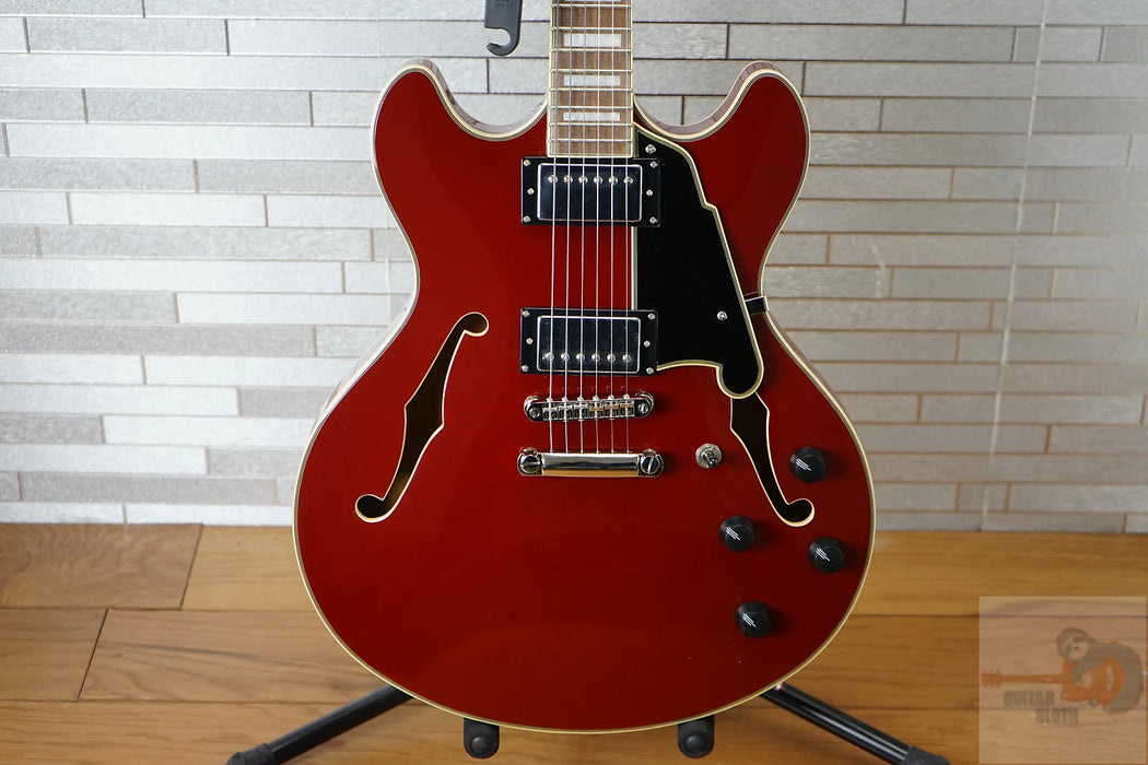 D'Angelico Premier DC Semi-Hollow Double Cutaway - Burnt Red