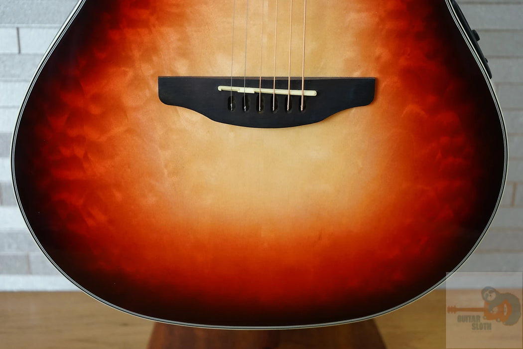 Ovation CE44LX-1R-G Celebrity Series Elite Plus Mid-Depth Left-Handed Acoustic-Electric Guitar Ruby Burst