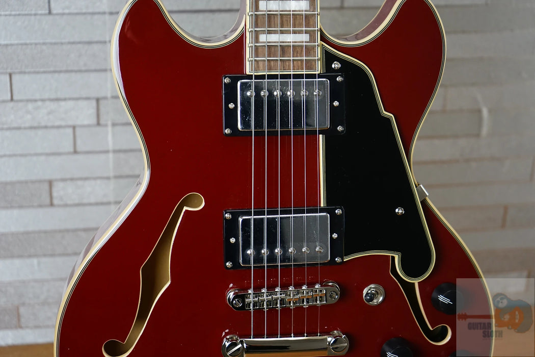 D'Angelico Premier Mini DC with Walnut Fretboard - Burnt Red