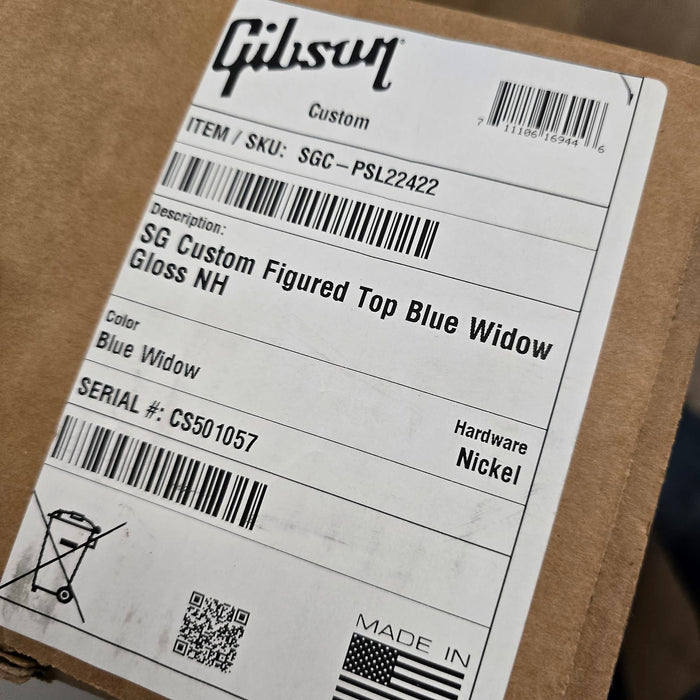Gibson Custom Shop SG Figured Top Blue Widow Gloss
