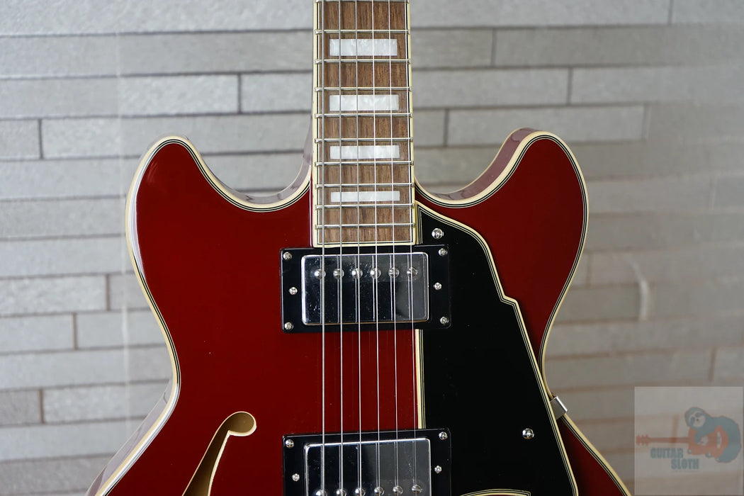 D'Angelico Premier Mini DC with Walnut Fretboard - Burnt Red