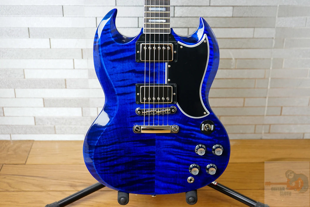 Gibson Custom Shop SG Figured Top Blue Widow Gloss