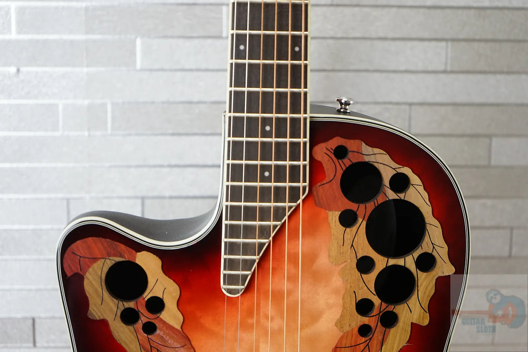 Ovation CE44LX-1R-G Celebrity Series Elite Plus Mid-Depth Left-Handed Acoustic-Electric Guitar Ruby Burst