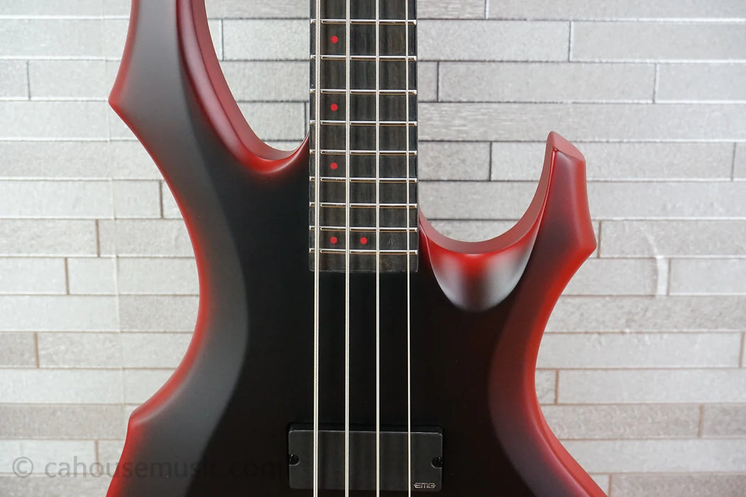 ESP LTD FL-4 Fred Leclercq Signature - Black Red Burst Satin