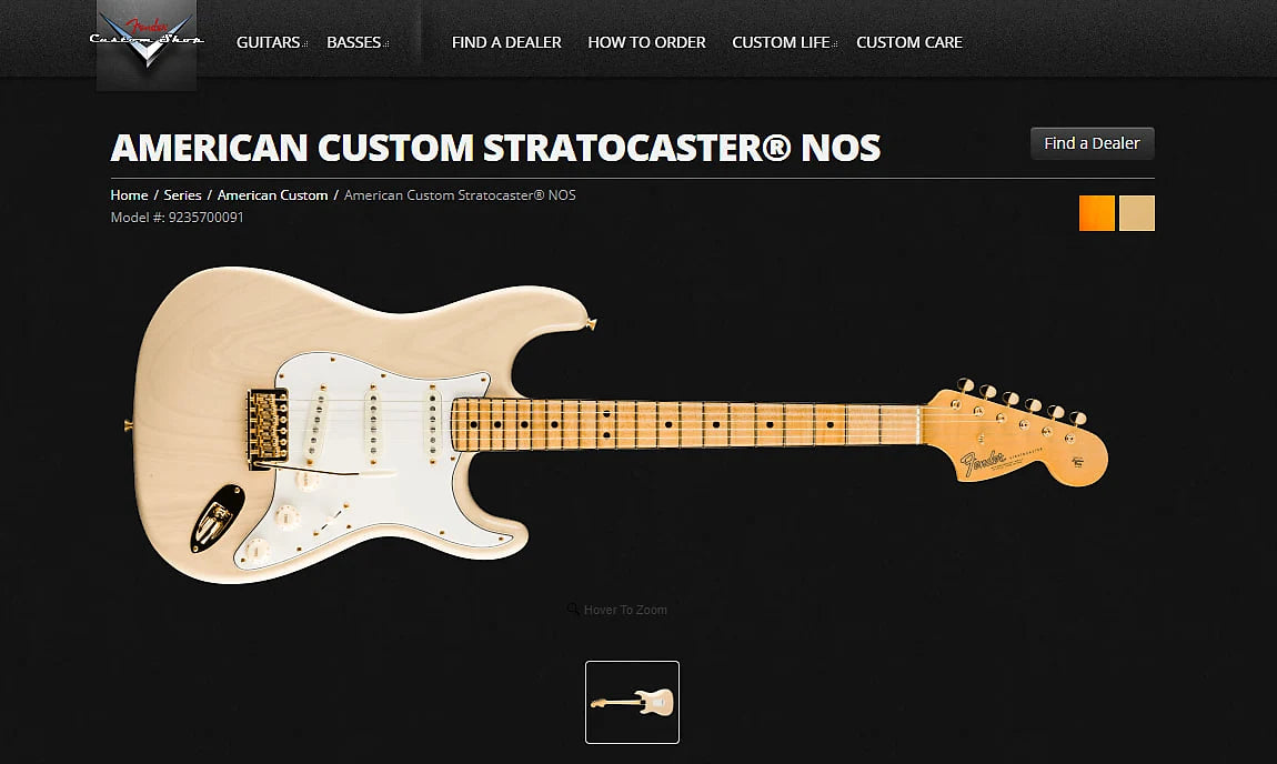 Fender American Custom Stratocaster® NOS, 2A Flame Maple Fingerboard, Honey Blonde
