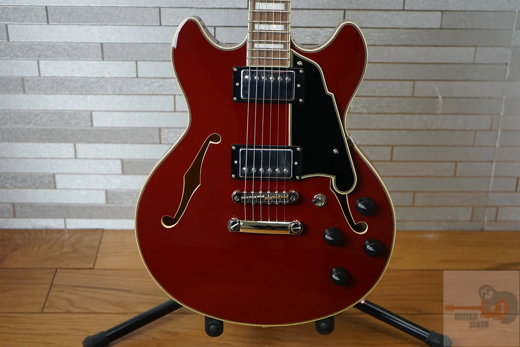 D'Angelico Premier Mini DC with Walnut Fretboard - Burnt Red