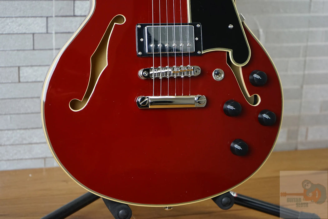 D'Angelico Premier Mini DC with Walnut Fretboard - Burnt Red