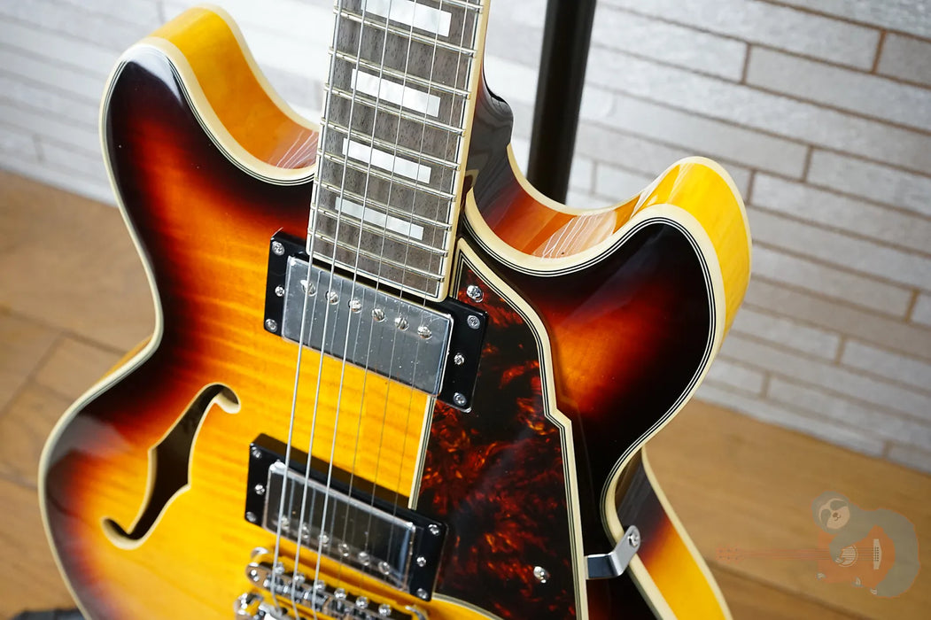 D'Angelico Premier Mini DC with Pau Ferro Fretboard - Dark Iced Tea Burst