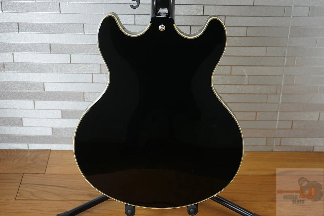 D'Angelico Premier DC Semi-Hollow Double Cutaway - Solid Black