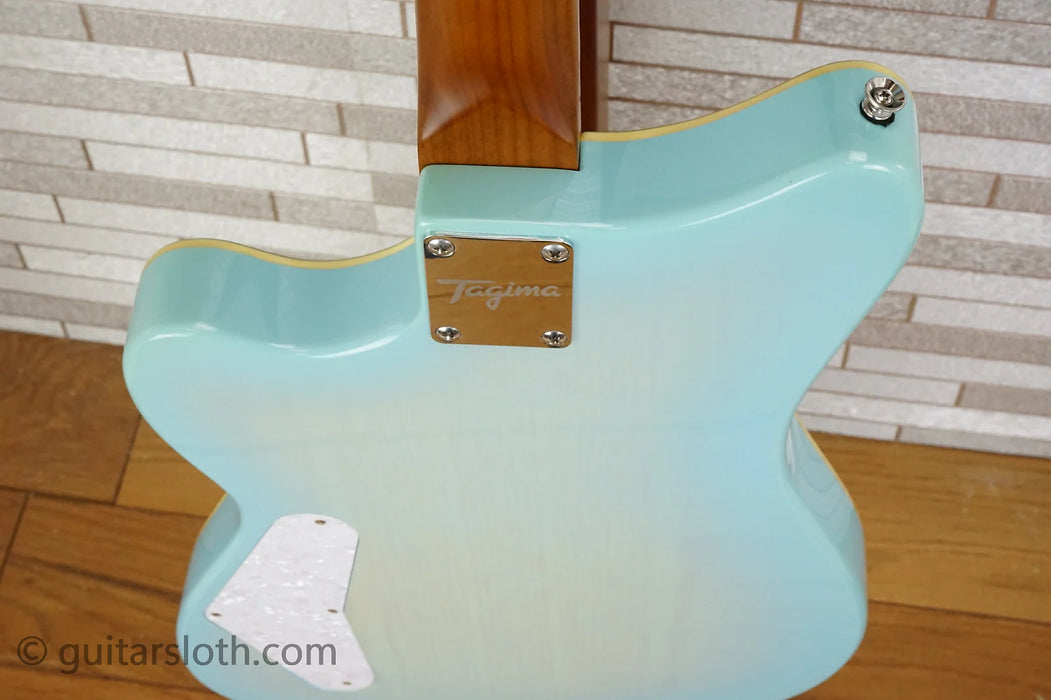 Tagima Cosmos Oasis Electric Guitar - Transparent Celestial Blue Blurst