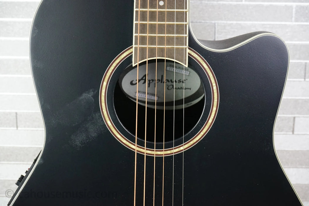 Ovation AB24-5S Applause Standard Mid-Depth Acoustic Guitar - Black Satin