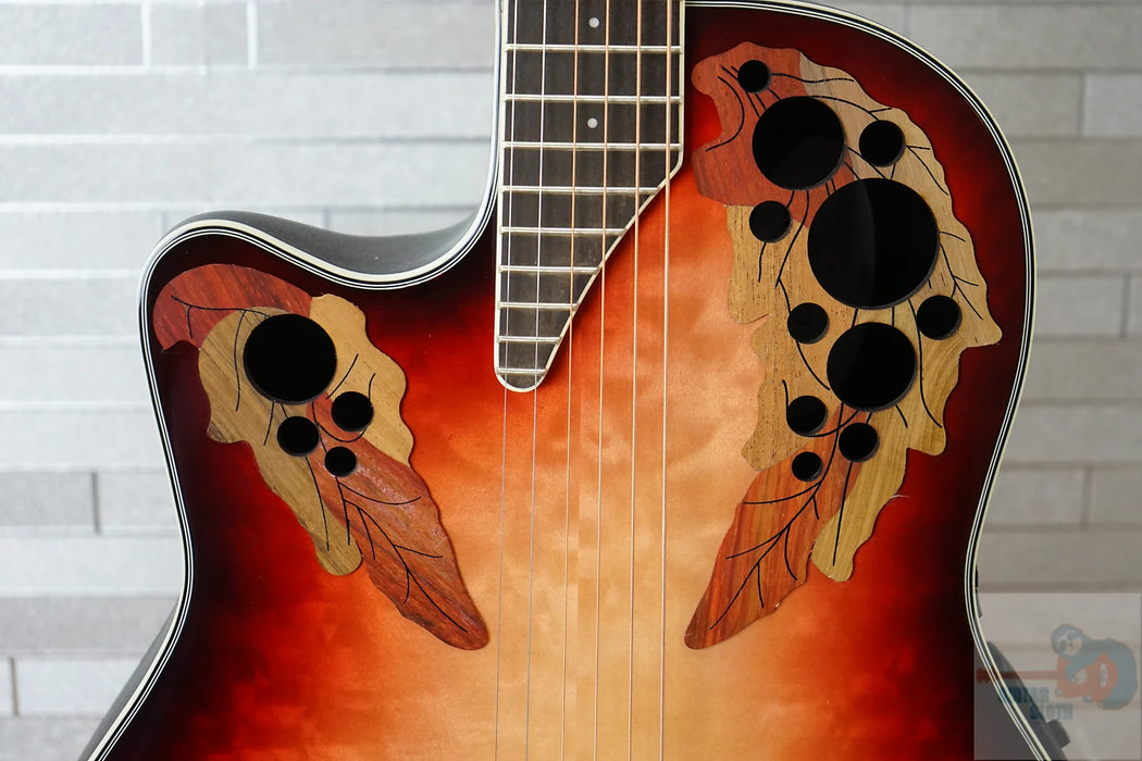Ovation CE44LX-1R-G Celebrity Series Elite Plus Mid-Depth Left-Handed Acoustic-Electric Guitar Ruby Burst